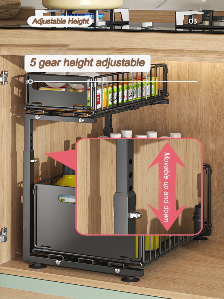 Pull-Out Under Sink Organizer, 2-Tier