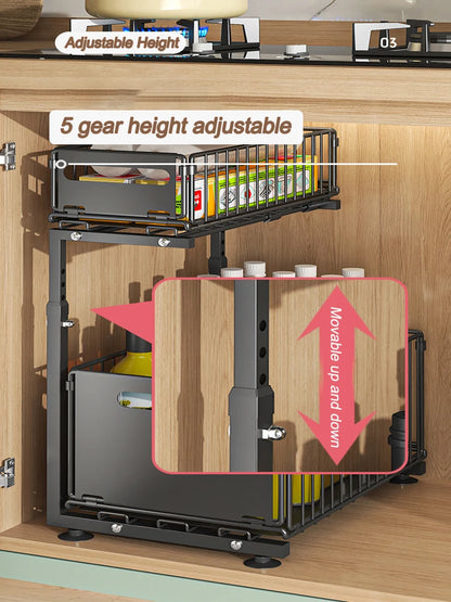 Pull-Out Under Sink Organizer, 2-Tier