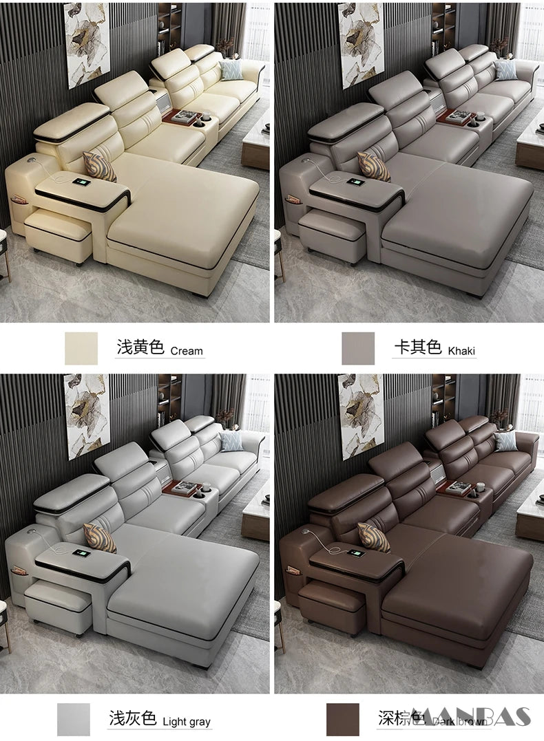 Leather Sectional Sofa Set