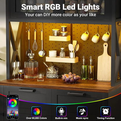 71" Pantry Cabinet with LED Light