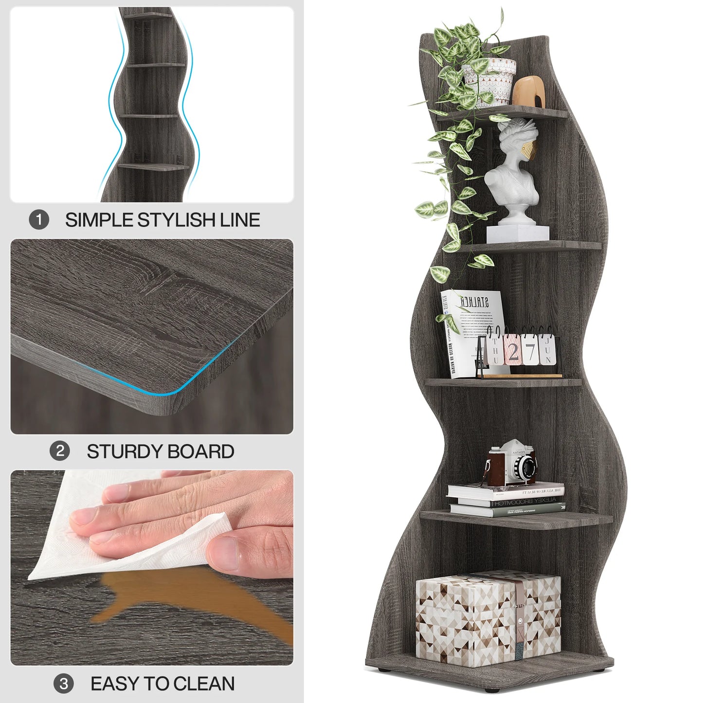 Tribesigns Corner Shelf, Modern 5-Tier