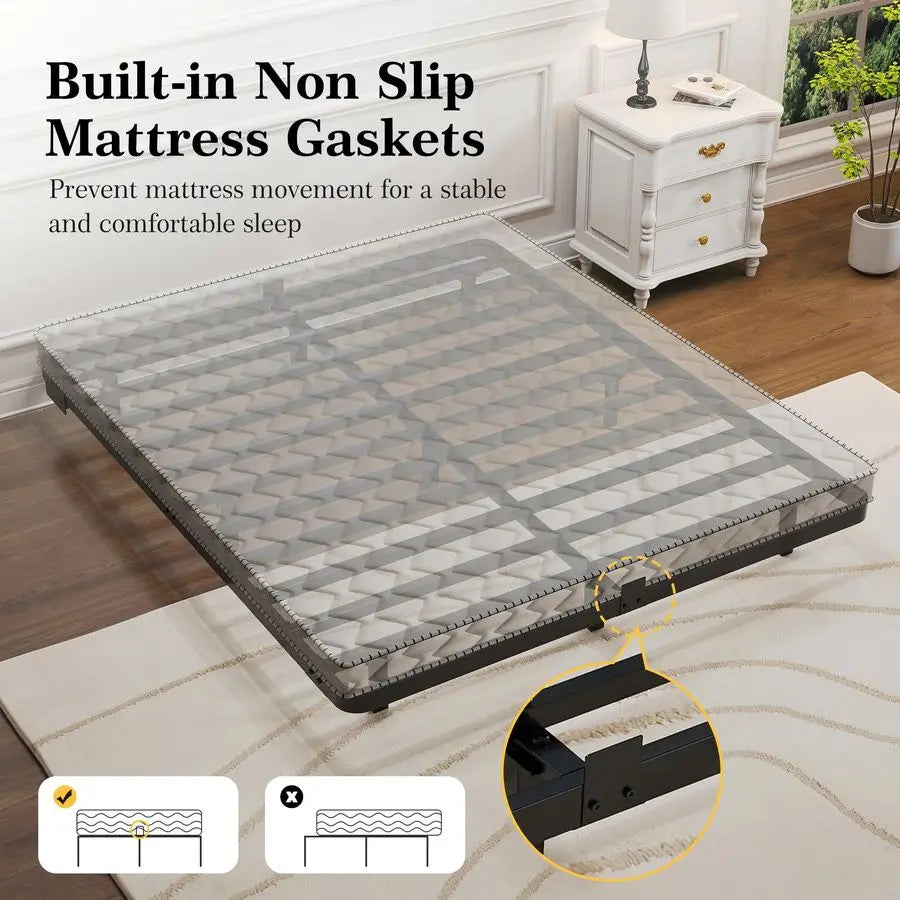 Size Floating Bed Frame with LED Lights