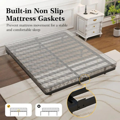 Size Floating Bed Frame with LED Lights