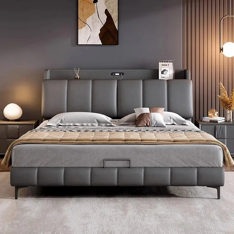 Italian Gray Luxury Bed Frames Comforter