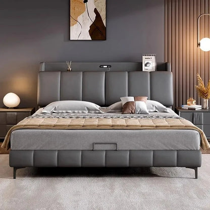 Italian Gray Luxury Bed Frames Comforter