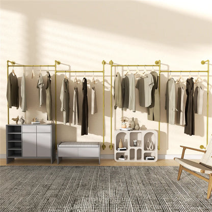Industrial Pipe Clothing Rack Wall Mounted