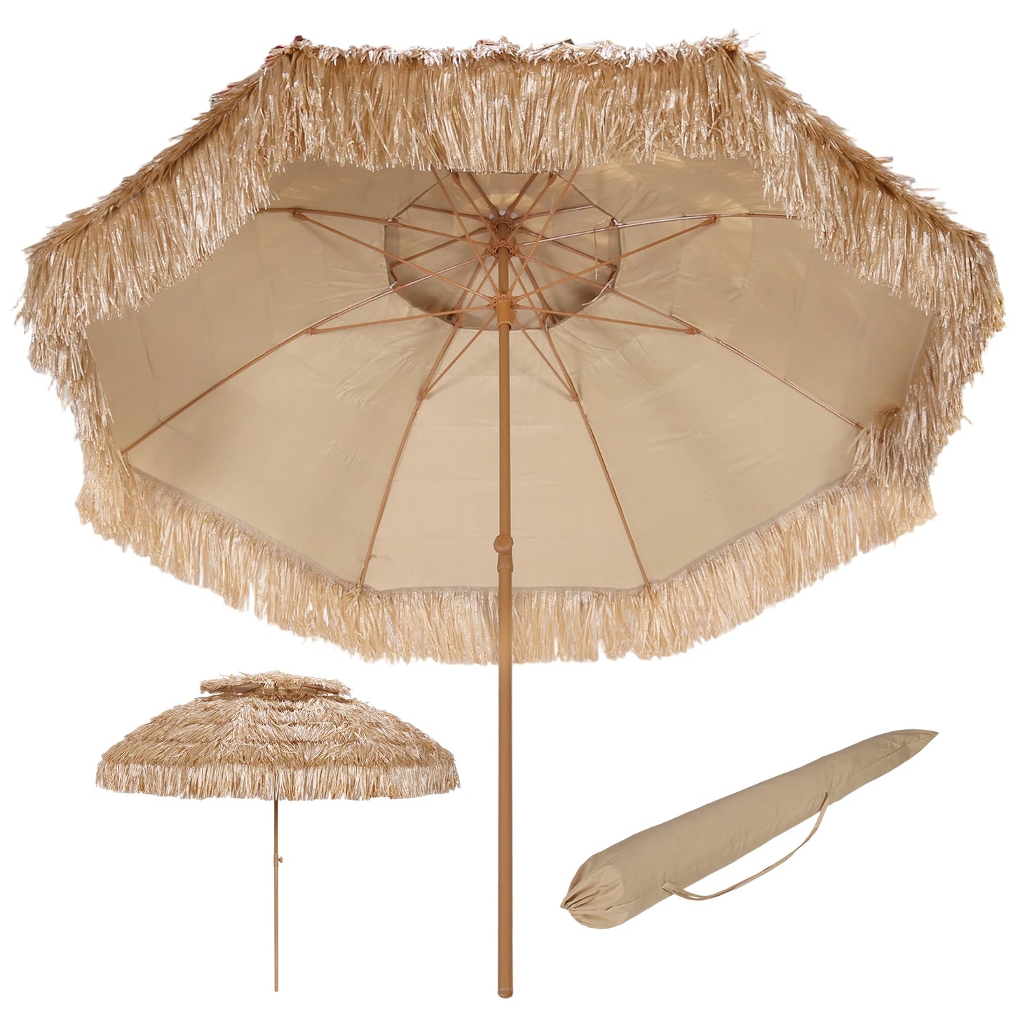 Double Top Tiki Beach Umbrella 9ft