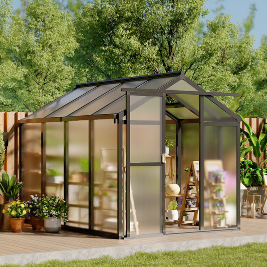 6x8 FT Greenhouse, Aluminum Walk-in