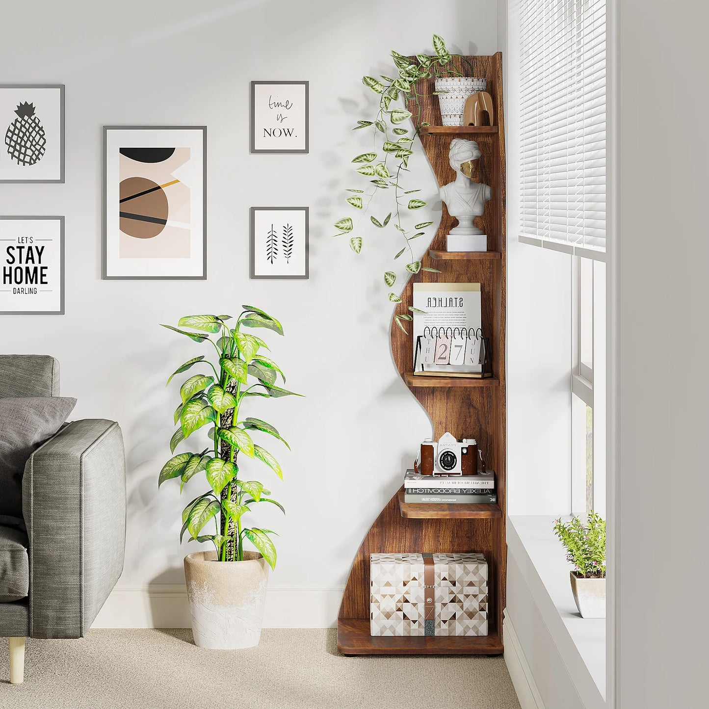 Tribesigns Corner Shelf, Modern 5-Tier