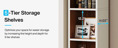Tribesigns 70.9-Inch Tall Narrow Bookcase