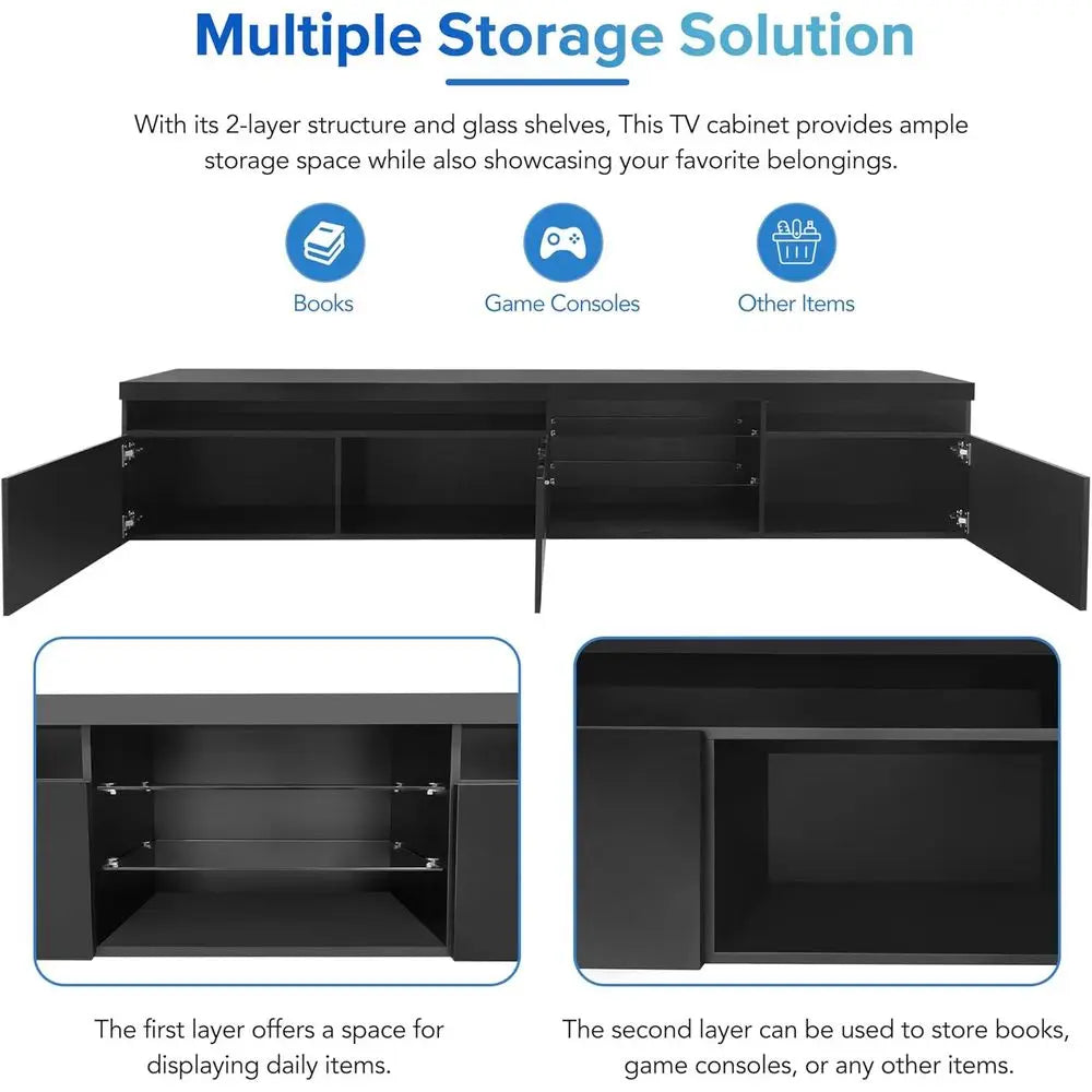 TV Cabinet with LED Color Changing Lights