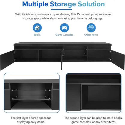 TV Cabinet with LED Color Changing Lights