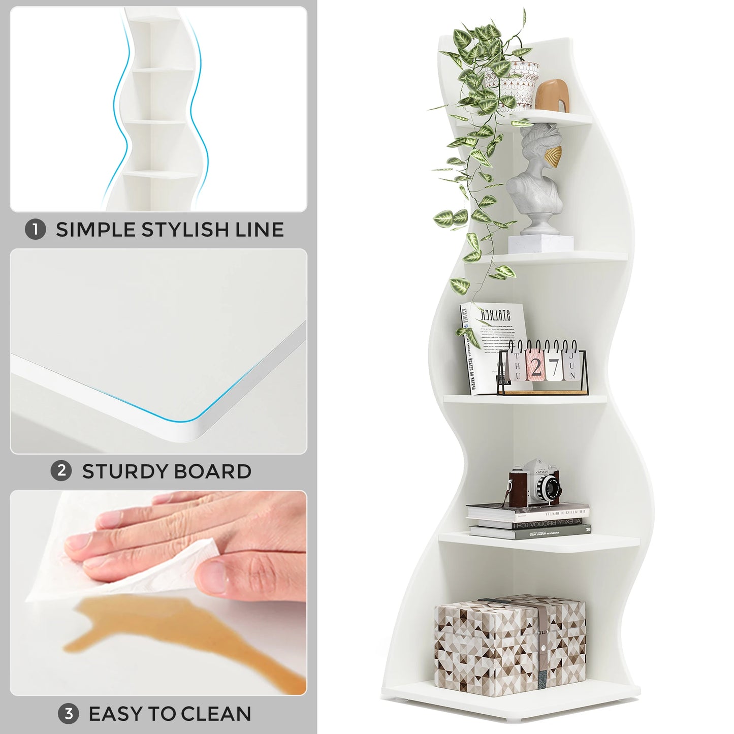 Tribesigns Corner Shelf, Modern 5-Tier