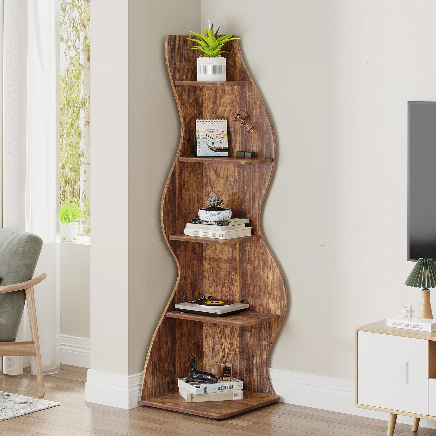 Tribesigns Corner Shelf, Modern 5-Tier