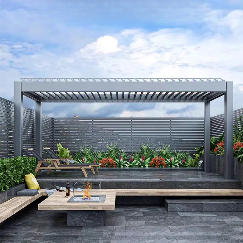 Aluminum pergola, rainproof