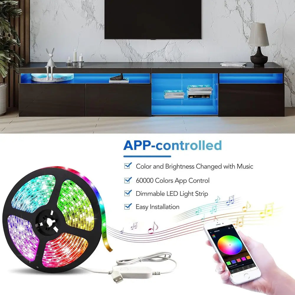 TV Cabinet with LED Color Changing Lights