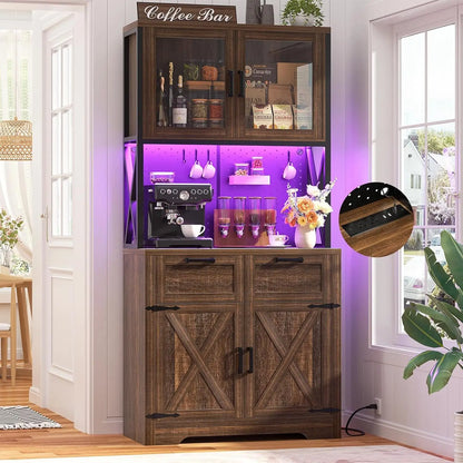 71" Pantry Cabinet with LED Light