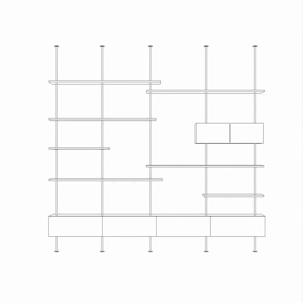 Italian Minimalist Bookshelf Modern