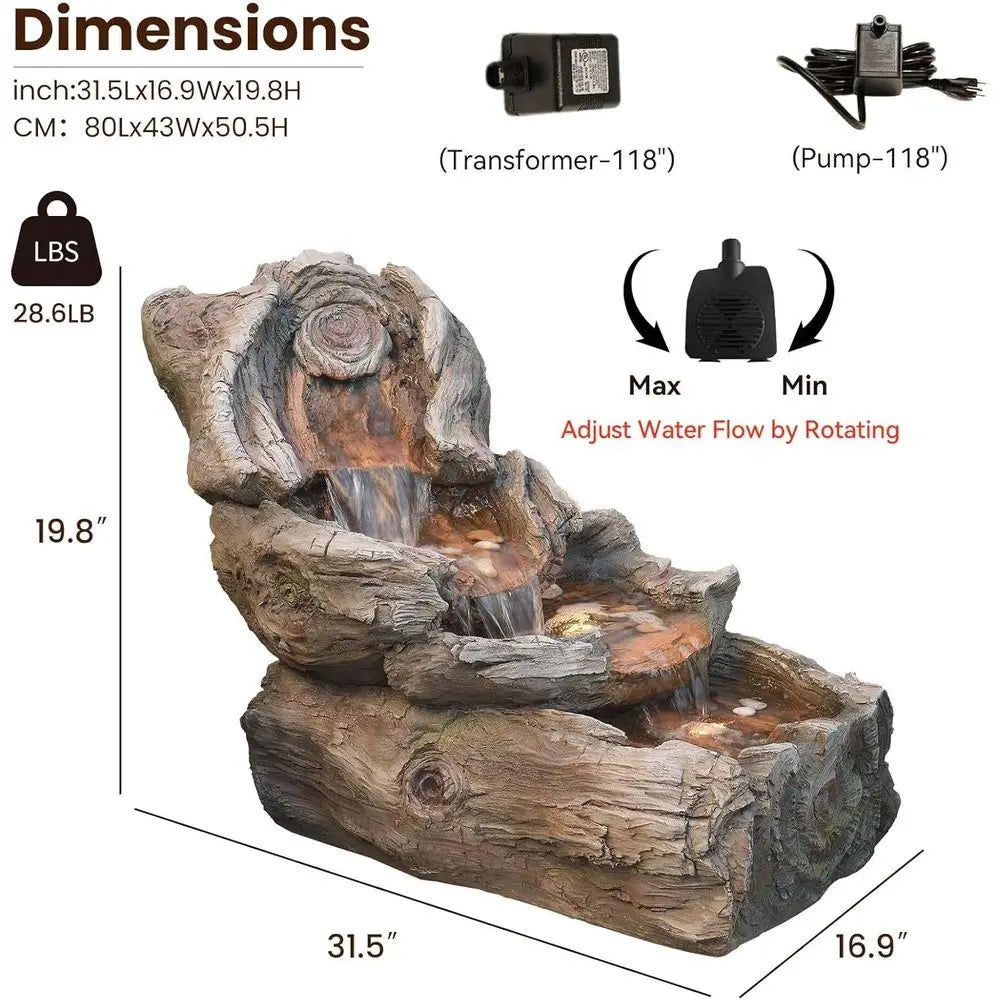 Resin Outdoor Water Fountain, 31.5 Long