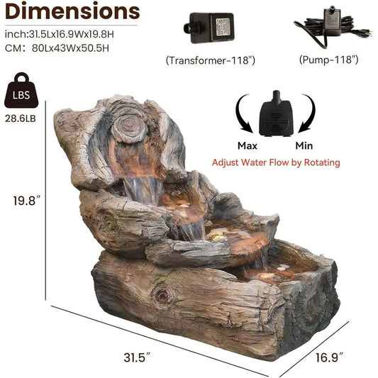 Resin Outdoor Water Fountain, 31.5 Long