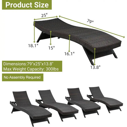 2-Piece Reclining Chaise Lounge Set