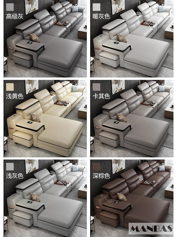 Leather Sectional Sofa Set