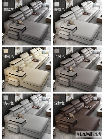 Leather Sectional Sofa Set