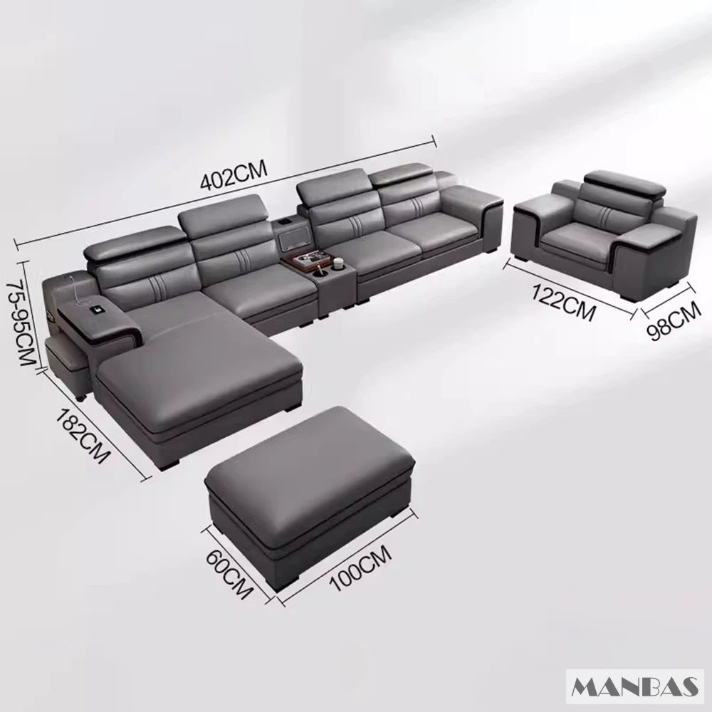 Leather Sectional Sofa Set