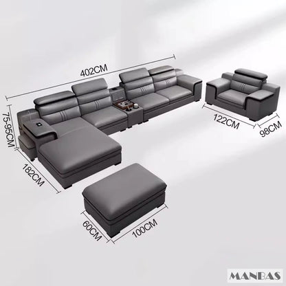 Leather Sectional Sofa Set