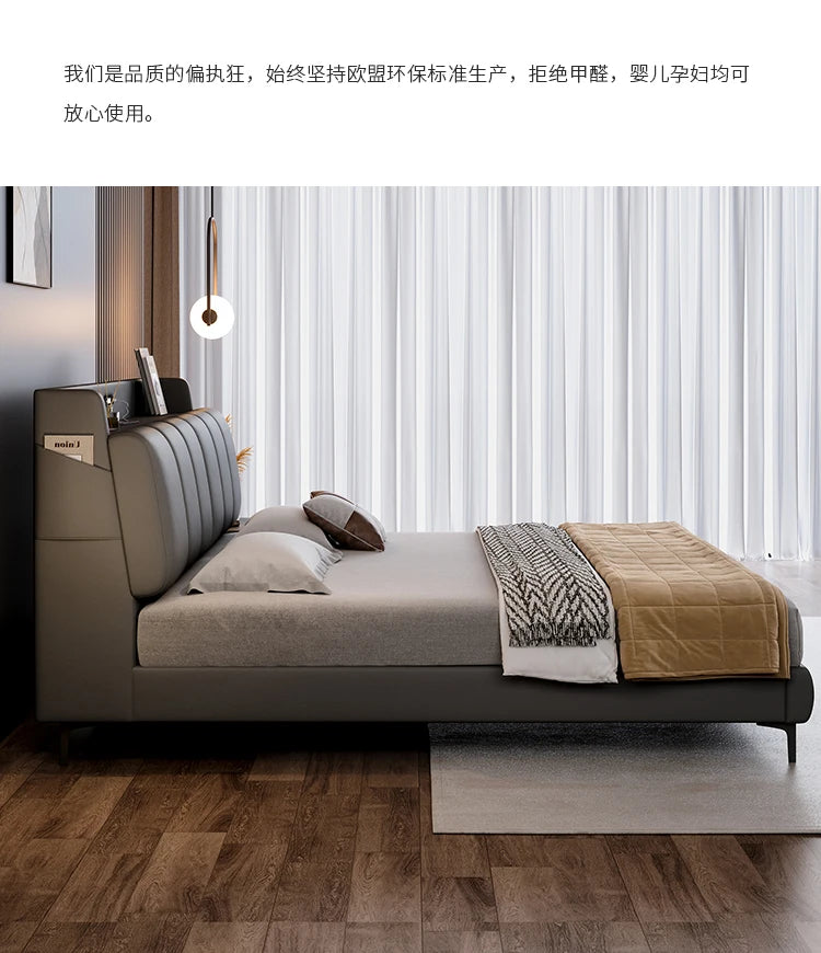 Italian Gray Luxury Bed Frames Comforter