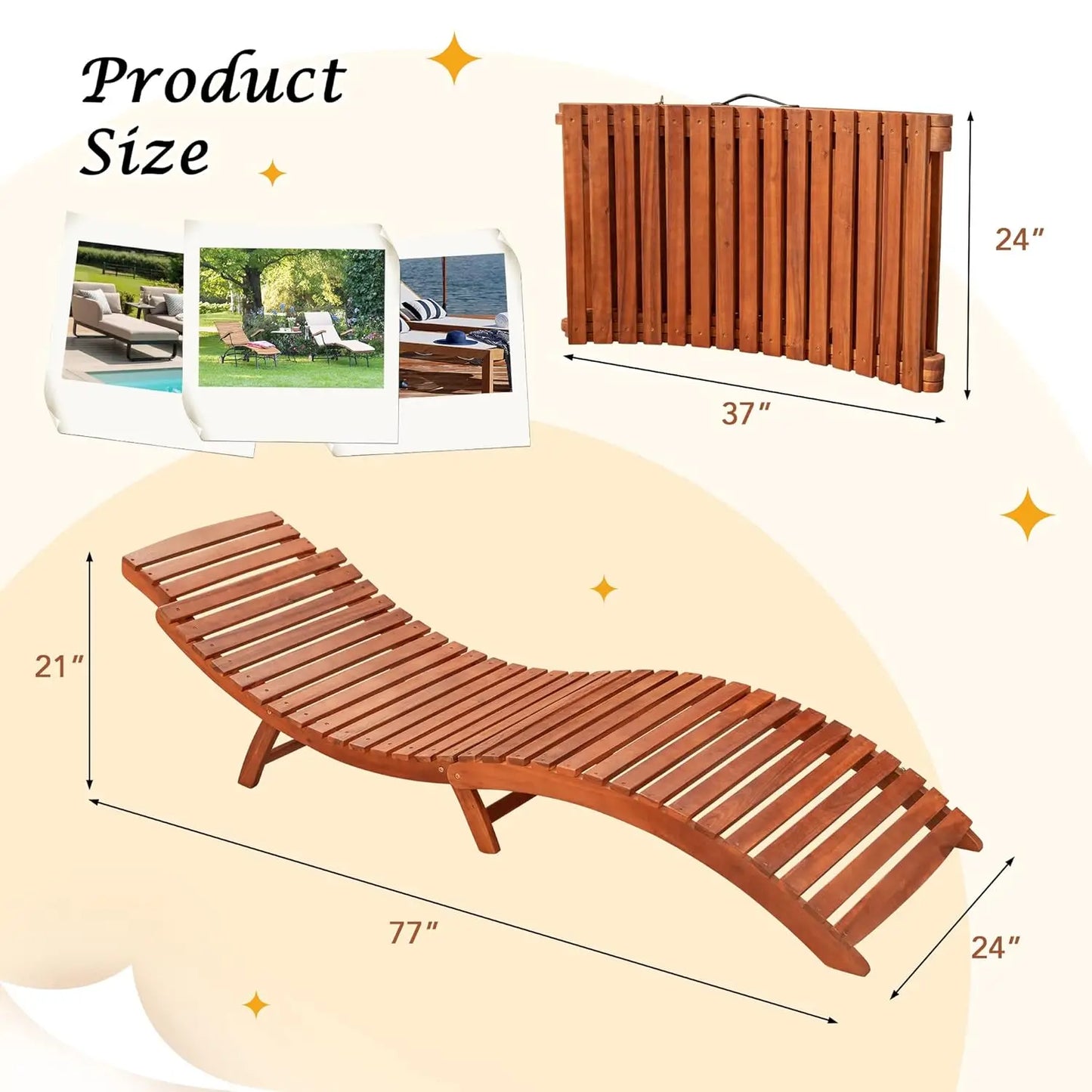 Lounge Chairs for Outside Folding Acacia