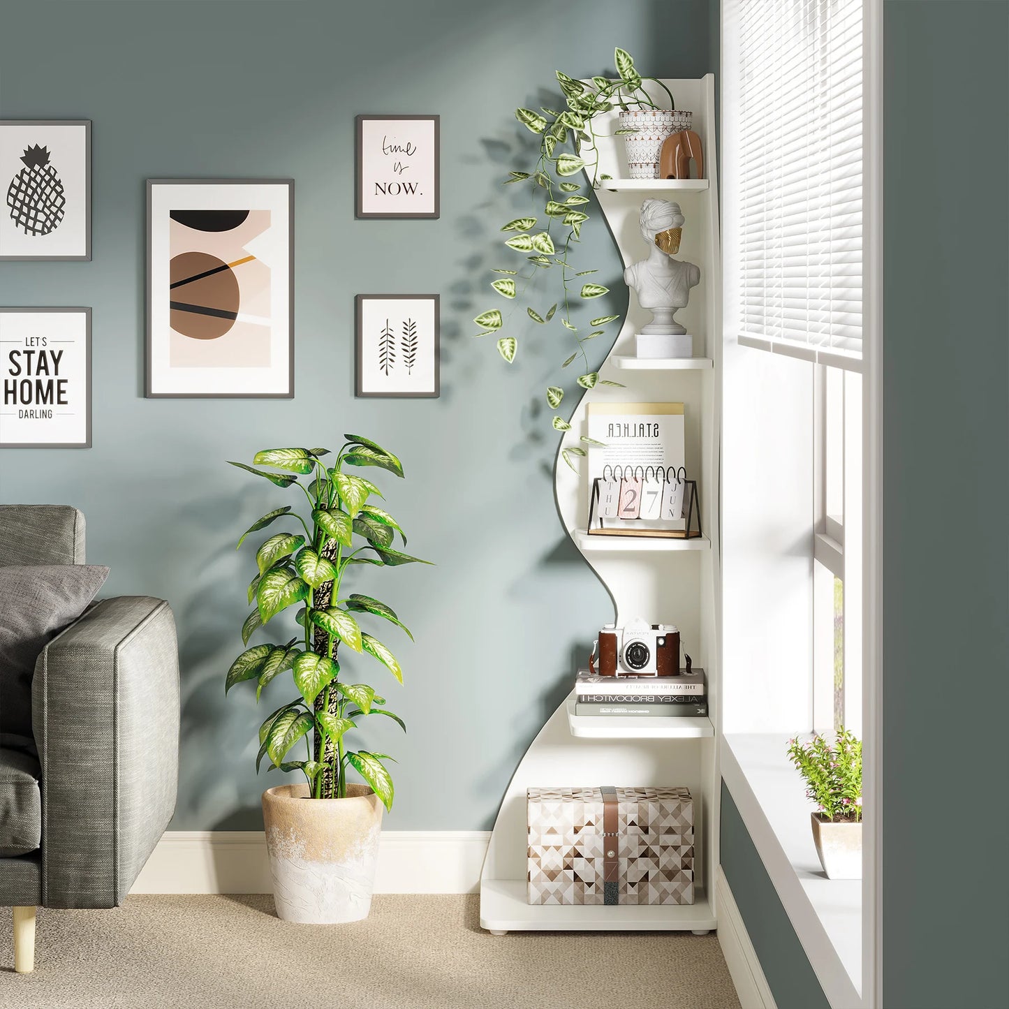 Tribesigns Corner Shelf, Modern 5-Tier