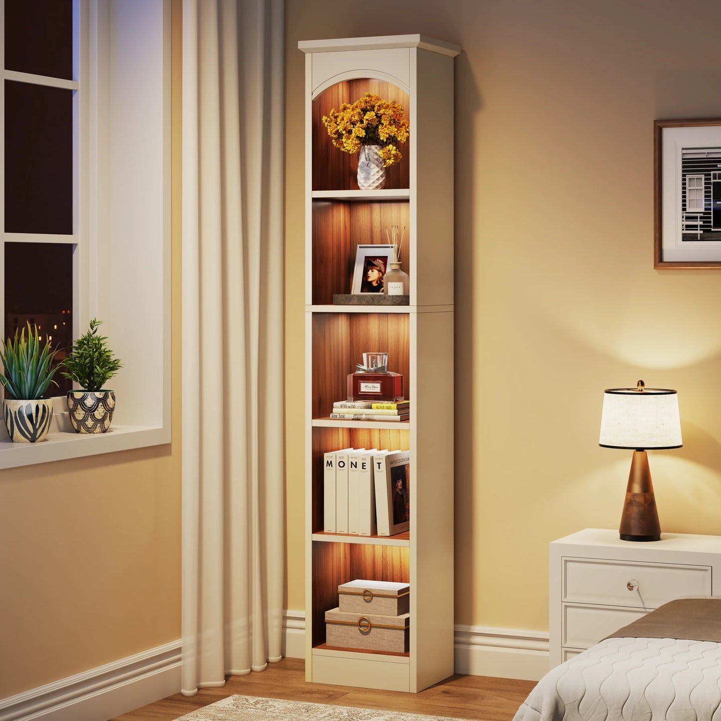 Tribesigns 70.9-Inch Tall Narrow Bookcase
