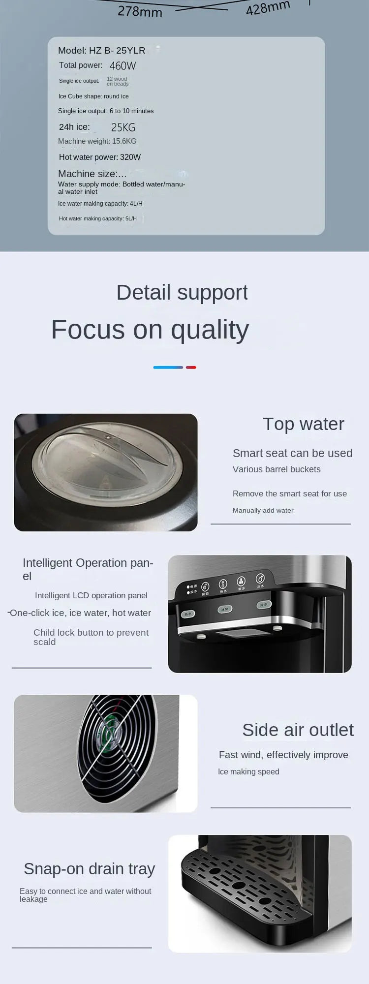 Drinking water ice Maker, 48lbs