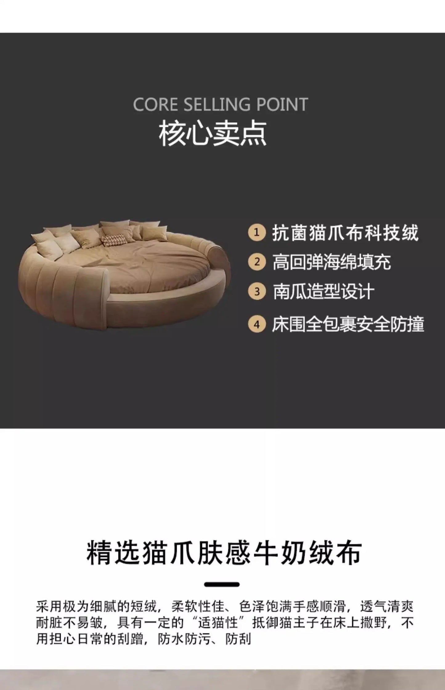 Italian Luxury Adult Double Bed Platform Princess