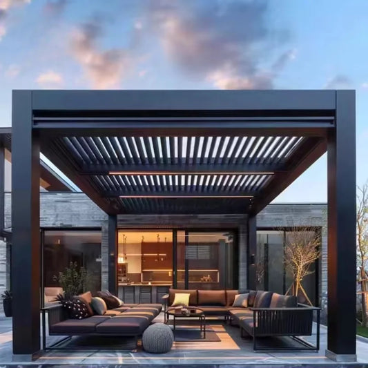 Aluminum pergola, rainproof