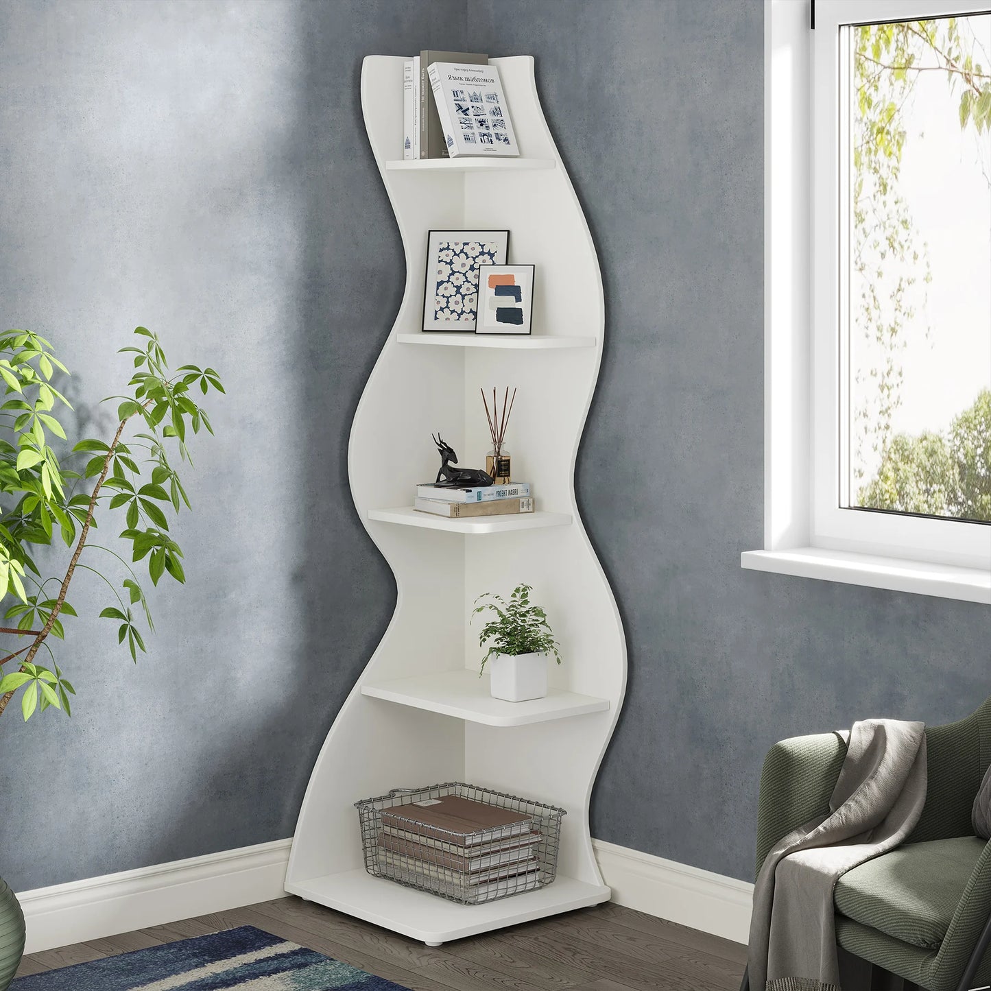 Tribesigns Corner Shelf, Modern 5-Tier