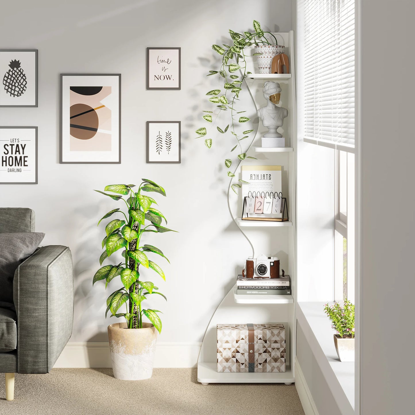 Tribesigns Corner Shelf, Modern 5-Tier
