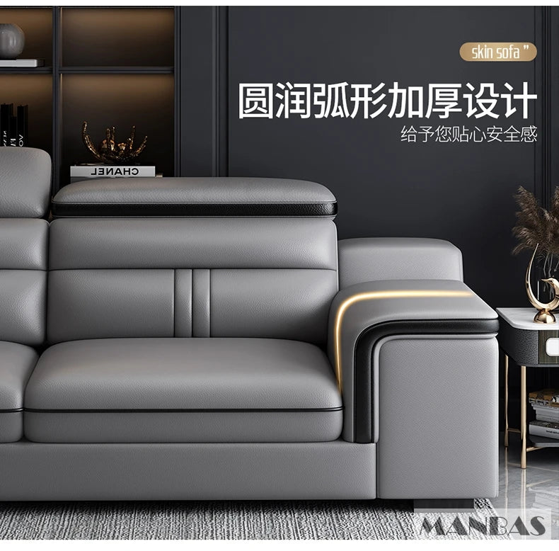 Leather Sectional Sofa Set