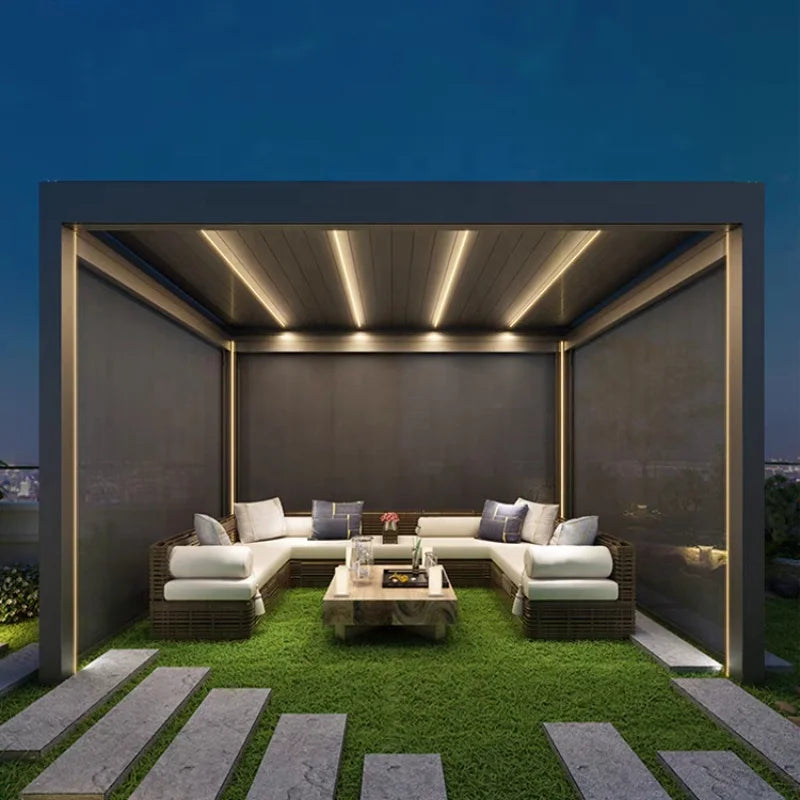 Aluminum pergola, rainproof